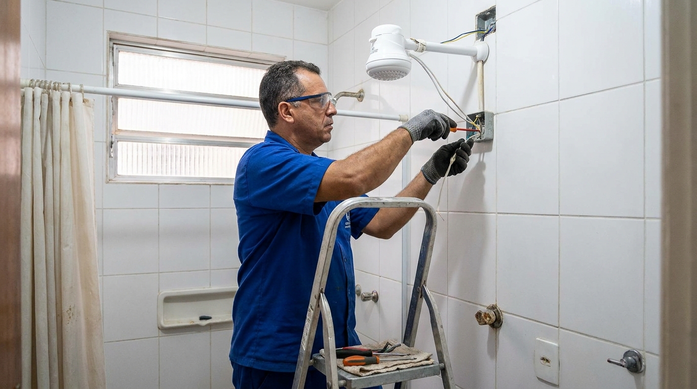 Instalação de Chuveiro Elétrico perto de mim em Santos‑SP