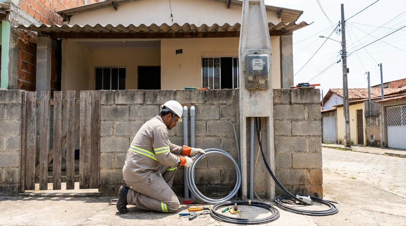 Instalacao de padrao de energia residencial em Santos‑SP