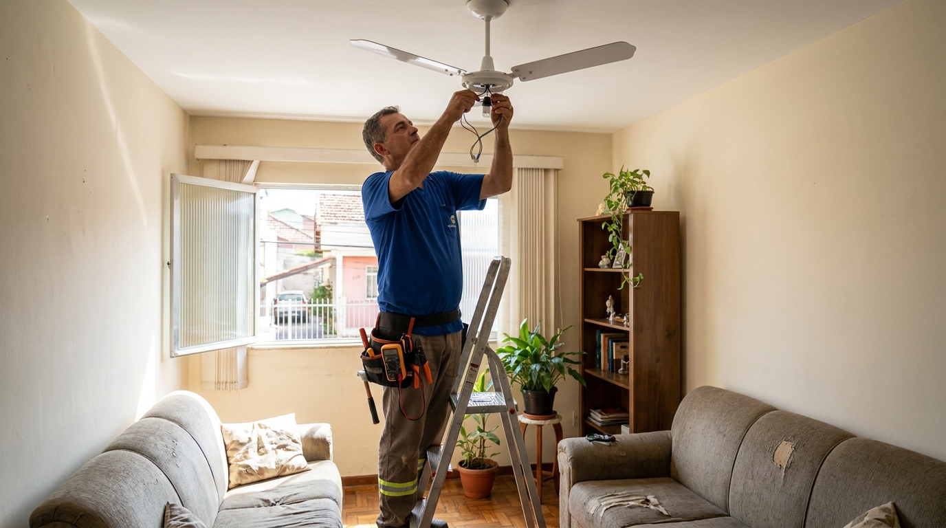 Instalação de Ventilador de Teto perto de mim em Santos‑SP